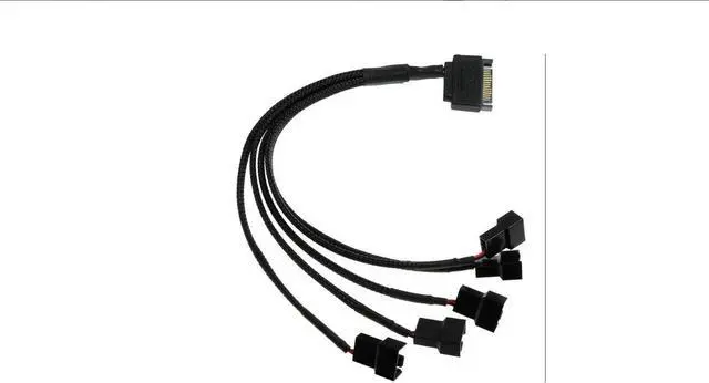 Alt view image 2 of 2 - 15-Pin SATA to 5 Fan Adapter Cable SATA to 3 Pin/4 Pin PMW PC Case Fan Power Adapter Cable,Cooling Fan Y Splitter Cable