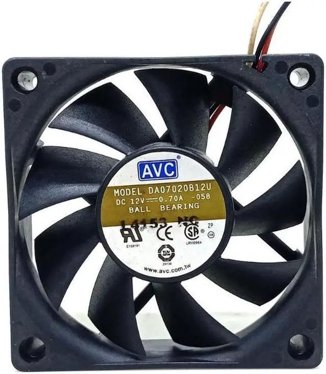 Alt view image 2 of 4 - 70mm pc cooling fan 7020 fan DA07020B12U 12V dual ball high volume CPU case fan 7CM
