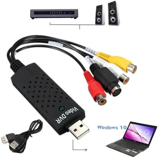 Alt view image 5 of 5 - Video Capture Card TV Tuner VCR DVD Audio Adapter Converter for Win10
