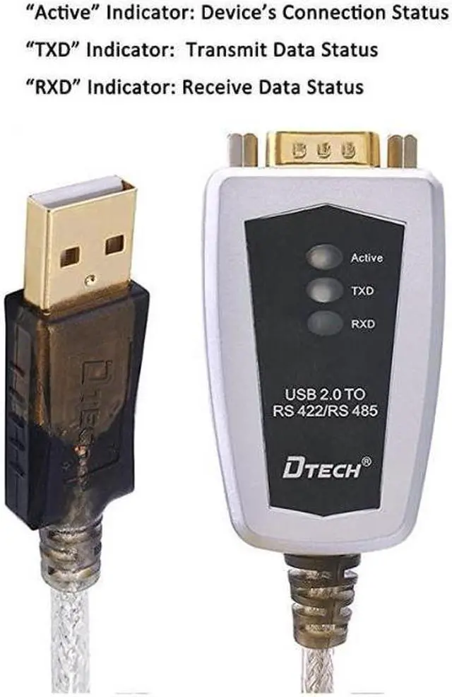 Alt view image 2 of 6 - 16 Feet USB to RS422 RS485 Serial Port Converter Adapter Cable with FTDI Chip Supports Windows 10 8 7 XP and Mac