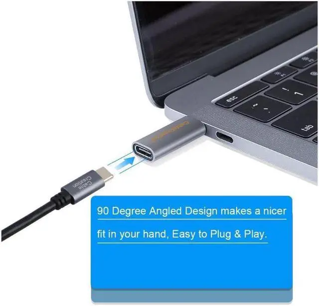 Alt view image 3 of 5 - CableCreation USB C Male to Female Adapter, USB 3.1 Type C Extension Convertor 10Gbps, Compatible with MacBook Pro, iPad Pro, Samsung DeX Station, Oculus Quest Link, Galaxy S9/S9+/S10/Note9 etc, Gray
