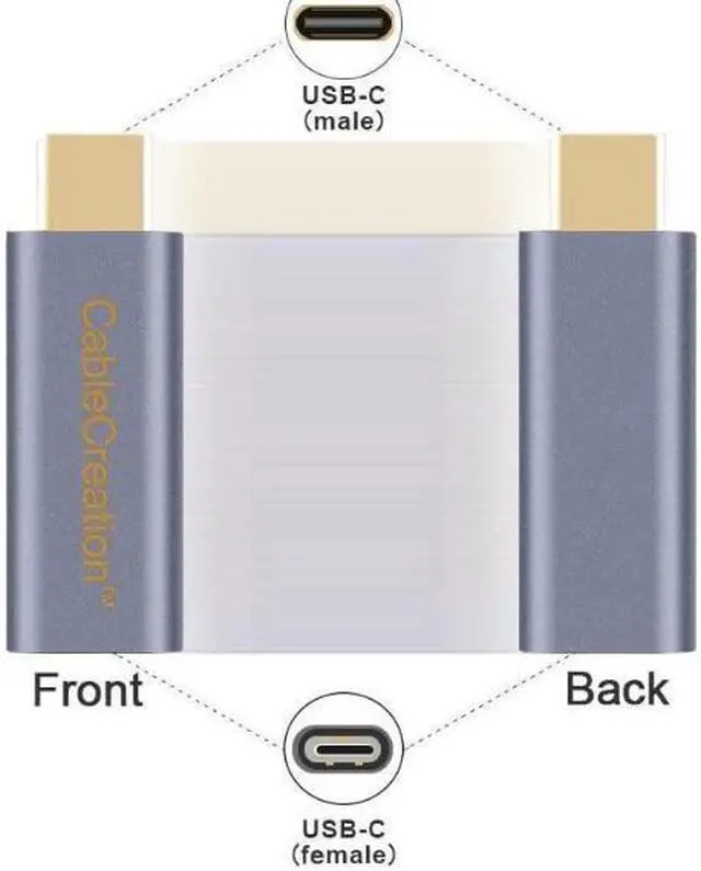 Alt view image 4 of 5 - CableCreation USB C Male to Female Adapter, USB 3.1 Type C Extension Convertor 10Gbps, Compatible with MacBook Pro, iPad Pro, Samsung DeX Station, Oculus Quest Link, Galaxy S9/S9+/S10/Note9 etc, Gray