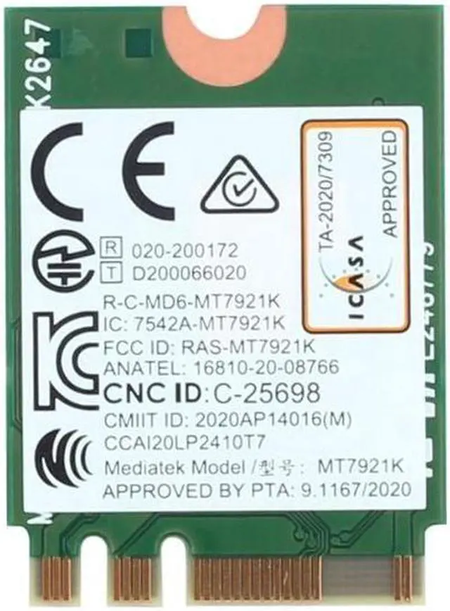 Alt view image 5 of 7 - Wi-Fi 6E MediaTek MT7921k Desktop Kit Tri band 1800Mbps Bluetooth 5.2 Wireless Card 802.11AX 6DBi Antennas Windows 10 / 11