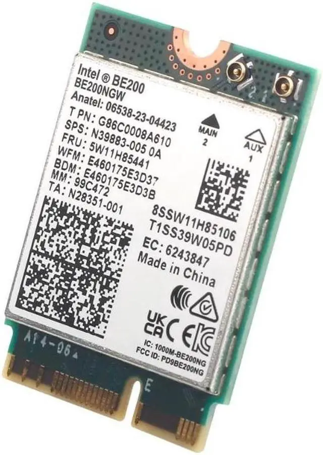 Alt view image 5 of 6 - New Wi-Fi 7 Intel BE200 Bluetooth 5.4 Wifi Card BE200NGW 2.4/ 5/ 6 GHz 5.8 Gbps For Windows 11 PC Laptop 2 External Antennas