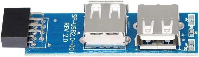 Alt view image 2 of 5 - 9pin USB 2.0 Female Pin Dual 2 Port USB Motherboard Header Adapter-1Type for PC (1)