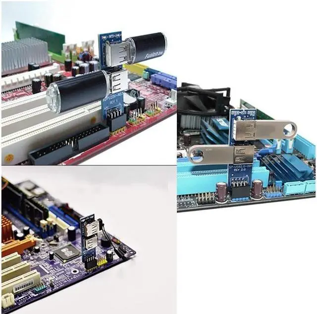 Alt view image 4 of 5 - 9pin USB 2.0 Female Pin Dual 2 Port USB Motherboard Header Adapter-1Type for PC (1)