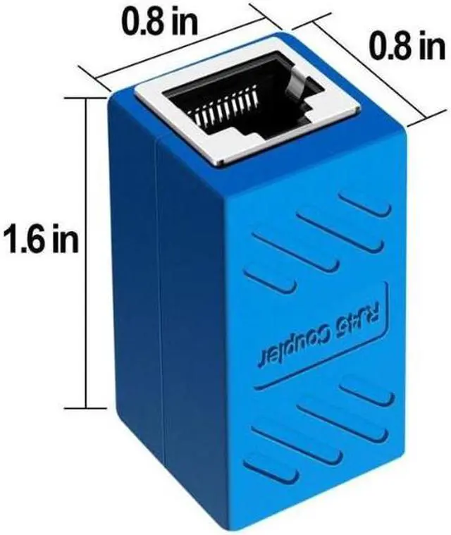 Alt view image 5 of 7 - RJ45 Coupler Ethernet Extension Connector Cat7 Cat6 Cat5e Ethernet Coupler Female to Female(Blue 5 Pack)