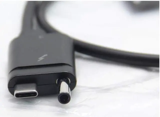 Alt view image 2 of 5 - Thunderbolt 3 Cable: Custom End (AC+USB Type-C to USB Type-C) for HP Part Number: 843011-001