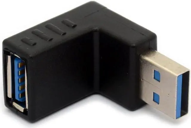 Alt view image 3 of 6 - USB 3.0 Adapter 90 Degree Right Angled Gender Changers USB Connector Type A Vertical Male to Female Extender L-Shape Plug 2Pcs (Down)