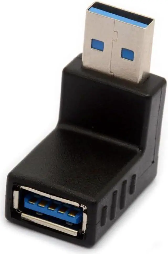 Alt view image 5 of 6 - USB 3.0 Adapter 90 Degree Right Angled Gender Changers USB Connector Type A Vertical Male to Female Extender L-Shape Plug 2Pcs (Down)