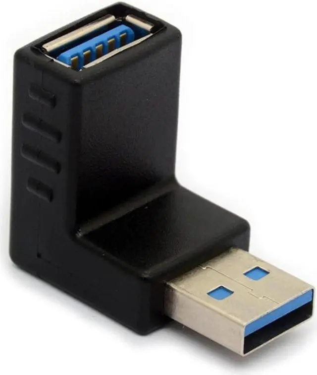 Alt view image 6 of 6 - USB 3.0 Adapter 90 Degree Right Angled Gender Changers USB Connector Type A Vertical Male to Female Extender L-Shape Plug 2Pcs (Down)