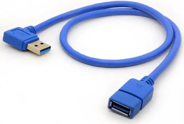 Main image of 50cm USB 3.0 Extension Cable Left Right Angle 90 Degree Adapter Type A Male to Female High Speed Connection Super Fast 5Gbps Data Transfer Sync Charger Lead (Light)