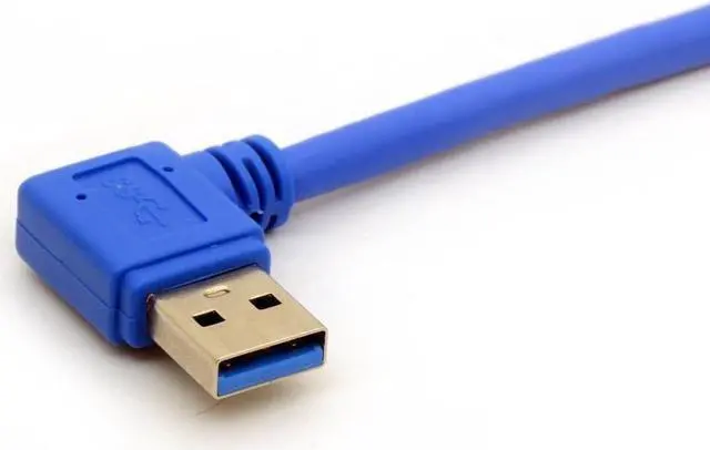 Alt view image 2 of 4 - 50cm USB 3.0 Extension Cable Left Right Angle 90 Degree Adapter Type A Male to Female High Speed Connection Super Fast 5Gbps Data Transfer Sync Charger Lead (Light)