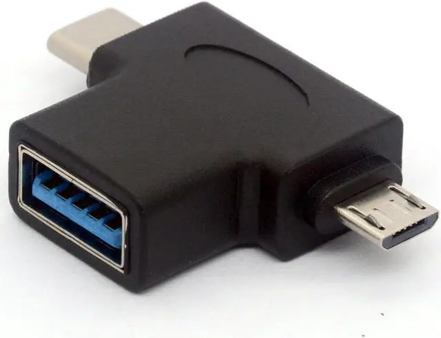 Alt view image 2 of 5 - smugdesk 2in1 Micro USB 3.0 and 2.0 Type C OTG Adapter, USB-C Male Micro USB Male to USB-A 3.0 Female Converter On The Go for Android Google Nexus Samsung Galaxy Note ect. (180 Degree)