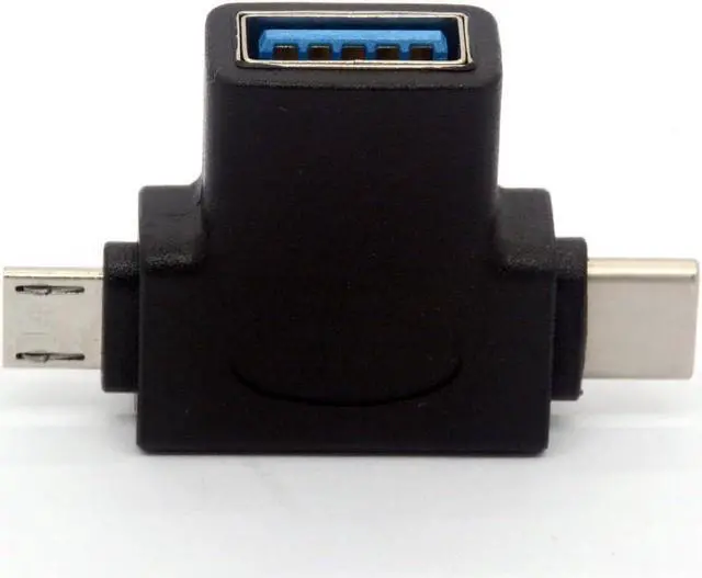 Alt view image 4 of 5 - smugdesk 2in1 Micro USB 3.0 and 2.0 Type C OTG Adapter, USB-C Male Micro USB Male to USB-A 3.0 Female Converter On The Go for Android Google Nexus Samsung Galaxy Note ect. (180 Degree)