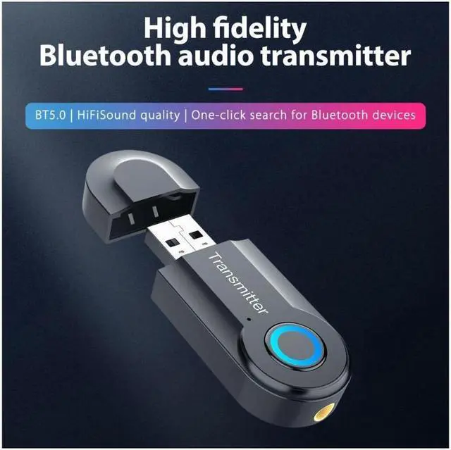 Alt view image 3 of 7 - Wireless Bluetooth 5.0 Transmitter A2DP Audio RCA to 3.5mm AUX + USB Adapter HUB
