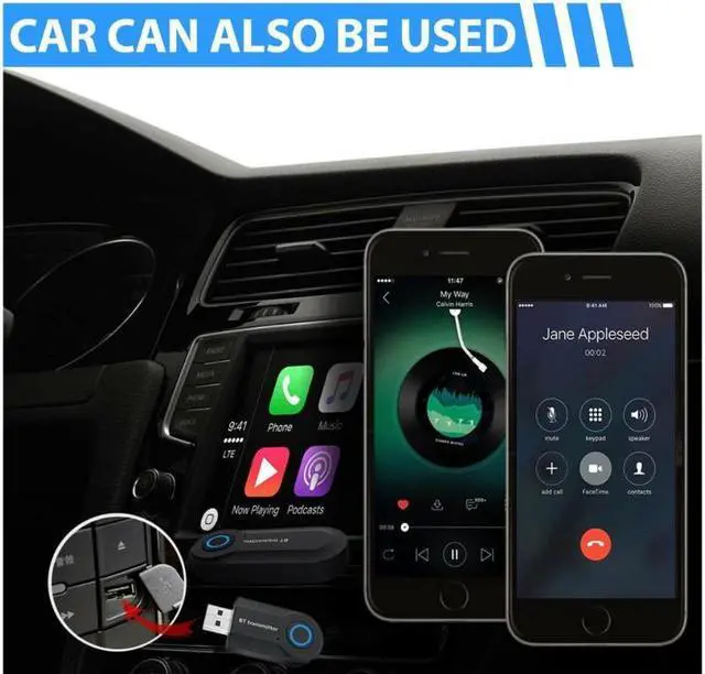 Alt view image 6 of 7 - Wireless Bluetooth 5.0 Transmitter A2DP Audio RCA to 3.5mm AUX + USB Adapter HUB