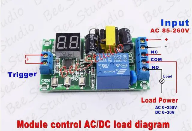 Alt view image 2 of 3 - AC 110V 220V 230V Digital LED Cycle Delay turn ON/OFF Switch Timer Relay Module 8 modes