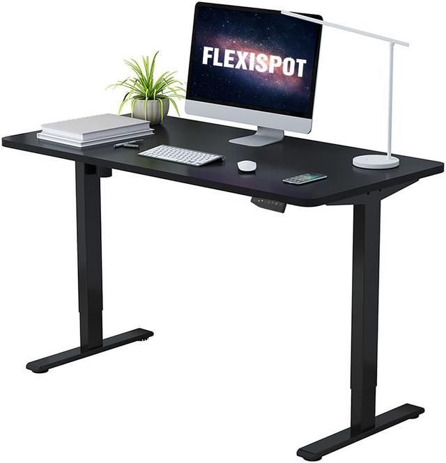 FLEXISPOT Home Office Electric Height Adjustable Standing Desk 48 x 30  Memory Programmable Presets Computer Desk (White Frame+ White Top) 