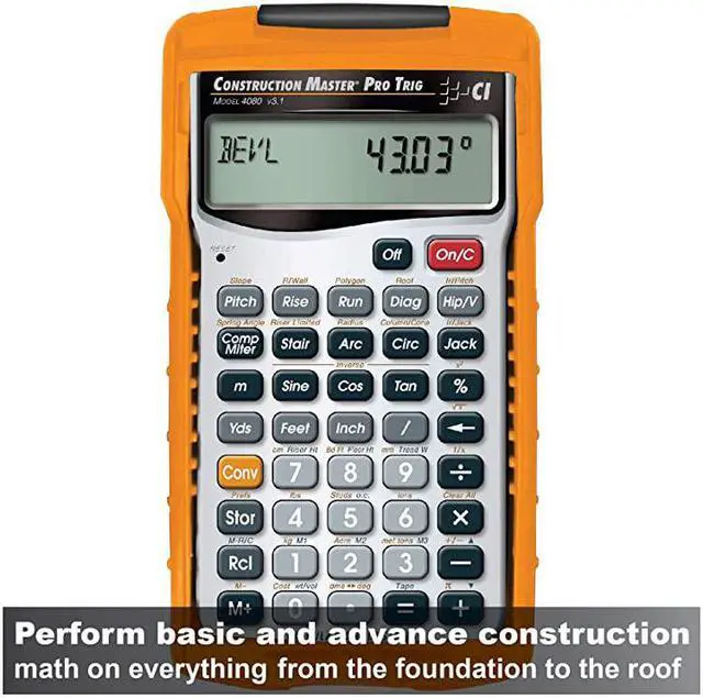 Alt view image 3 of 7 - 4080 Construction Master Pro Trig Advanced Construction Math Feet-Inch-Fraction Calculator with Full Trig Function for Architects, Engineers, Contractors, Estimators and Framers