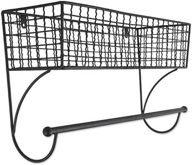 Wire basket with online towel bar