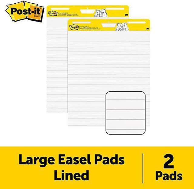 Super Sticky Easel Pad, Great for Virtual Teachers and Students, 25 x 30  Inches, 30 Sheets/Pad, 2 Pads, Lined Premium Self Stick Flip Chart Paper,  Teacher Anchor Chart (561WL) (561WL VAD 2PK) 