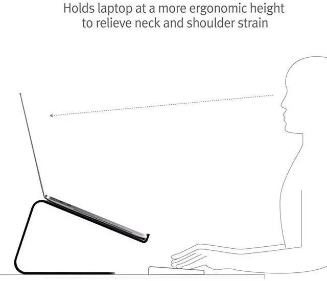 Alt view image 3 of 6 - Twelve South Curve for MacBooks and Laptops | Ergonomic desktop cooling stand for home or office matte black