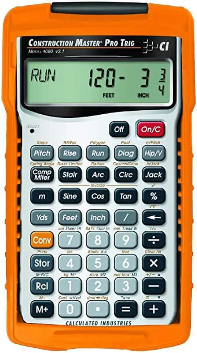 Alt view image 7 of 7 - 4080 Construction Master Pro Trig Advanced Construction Math Feet-Inch-Fraction Calculator with Full Trig Function for Architects, Engineers, Contractors, Estimators and Framers