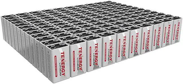 Main image of 9V Lithium Batteries, 10 Years Shelf Life Lithium 9 Volt Non Rechargeable Batteries - Bulk 120 Pack