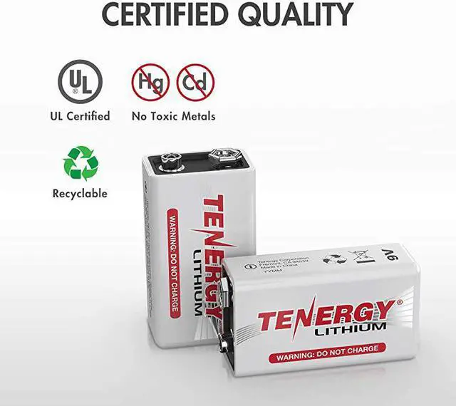 Alt view image 7 of 7 - 9V Lithium Batteries, 10 Years Shelf Life Lithium 9 Volt Non Rechargeable Batteries - Bulk 120 Pack