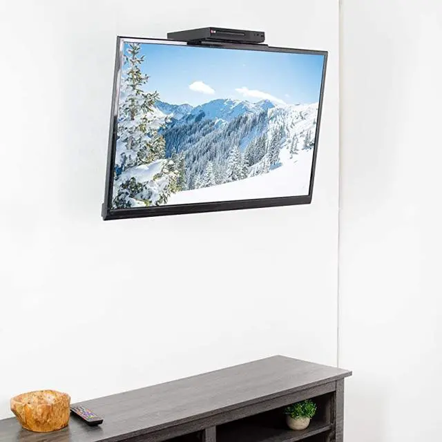 Alt view image 7 of 7 - Easy TV and Monitor Top Shelf Mounting Bracket with 12 inch Wide Padded Platform and Rotary Clamp Holds Speakers Streaming Devices Game Consoles Home Decor and More MountSFTV1