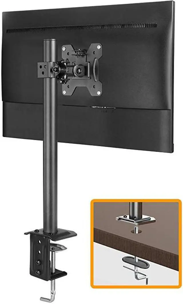 Main image of Monitor Mount for 1332 Computer Screens Improved LCDLED Monitor Riser HeightAngle Adjustable Single Desk Mount StandHolds up to 176lbs Black EGCM12
