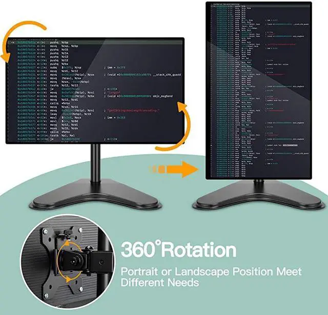 Alt view image 4 of 6 - Single Monitor Stand Free Standing Full Motion Desk Mount Riser fits 13 to 32 inch Screens with Adjustable Height Tilt Swivel Rotation