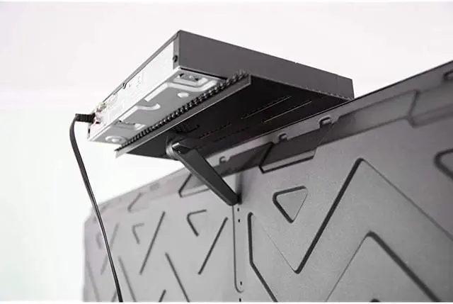 Alt view image 6 of 7 - Easy TV and Monitor Top Shelf Mounting Bracket with 12 inch Wide Padded Platform and Rotary Clamp Holds Speakers Streaming Devices Game Consoles Home Decor and More MountSFTV1