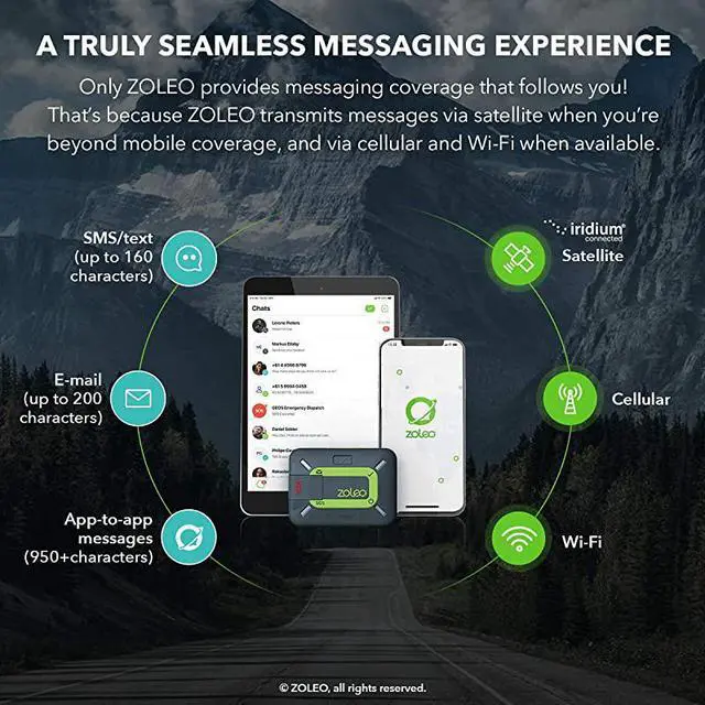 Alt view image 2 of 7 - Satellite Communicator TwoWay Global SMS Text Messenger Email Emergency SOS Alerting Checkin GPS Location Android iOS Smartphone Accessory