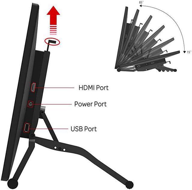 Alt view image 6 of 7 - PD2200 92%NTSC Full-Laminated Pen Display with 8192 Battery-Free Tilt-Support Stylus 8 Touch Buttons -21.5'' Drawing Tablet Monitor with Adjustable Stand