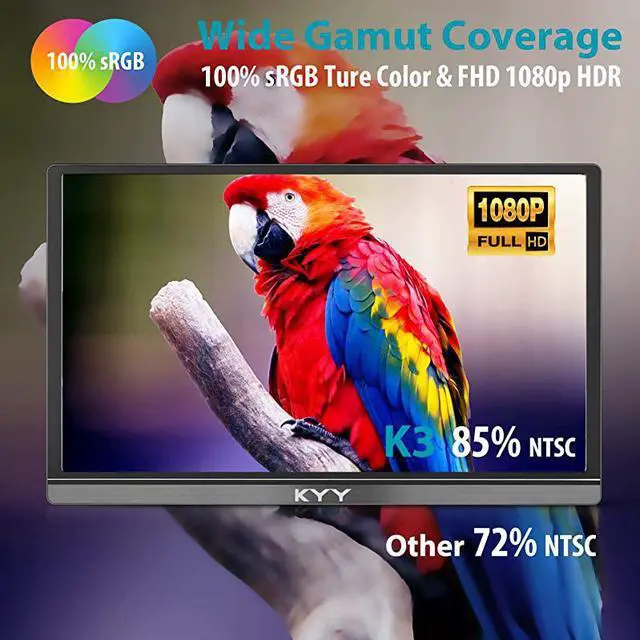 Alt view image 2 of 7 - Portable Monitor  156inch 1080P FHD USBC Laptop Monitor HDMI Computer Display HDR IPS Gaming Monitor wPremium Smart Cover Screen Protector Speakers for Laptop PC MAC Phone PS4 Xbox Switch