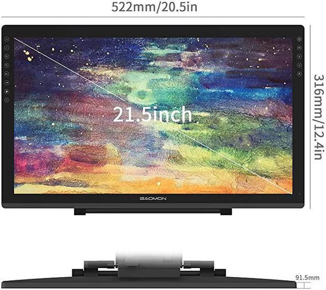 Alt view image 5 of 7 - PD2200 92%NTSC Full-Laminated Pen Display with 8192 Battery-Free Tilt-Support Stylus 8 Touch Buttons -21.5'' Drawing Tablet Monitor with Adjustable Stand
