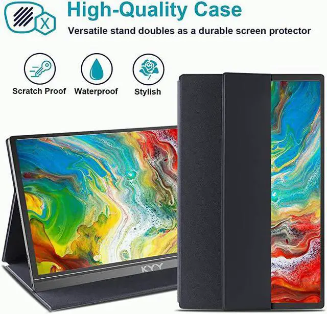 Alt view image 4 of 7 - Portable Monitor  156inch 1080P FHD USBC Laptop Monitor HDMI Computer Display HDR IPS Gaming Monitor wPremium Smart Cover Screen Protector Speakers for Laptop PC MAC Phone PS4 Xbox Switch