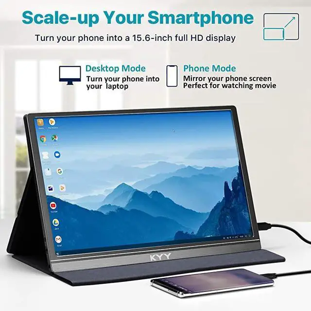 Alt view image 7 of 7 - Portable Monitor  156inch 1080P FHD USBC Laptop Monitor HDMI Computer Display HDR IPS Gaming Monitor wPremium Smart Cover Screen Protector Speakers for Laptop PC MAC Phone PS4 Xbox Switch