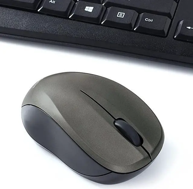 Alt view image 7 of 7 - Wireless Silent Mouse Keyboard Combo 24GHz with Nano Receiver Ergonomic Noiseless and Silent for Mac and Windows Graphite 99779