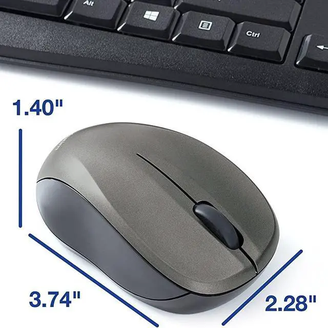 Alt view image 6 of 7 - Wireless Silent Mouse Keyboard Combo 24GHz with Nano Receiver Ergonomic Noiseless and Silent for Mac and Windows Graphite 99779