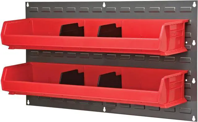 Alt view image 2 of 7 - Akro-Mils 30136 Heavy Duty Wall Mount Garage Storage Steel Louvered Panel | Wall Storage Bin Hanging Organizer System for AkroBins, 36-Inch W x 19-Inch H, Grey, Single