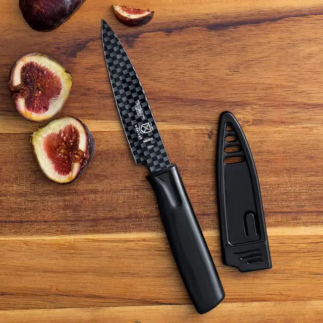 Alt view image 5 of 6 - Mercer Culinary Non-Stick Paring Knife with ABS Sheath, 4 Inch, Black, 1 Pack
