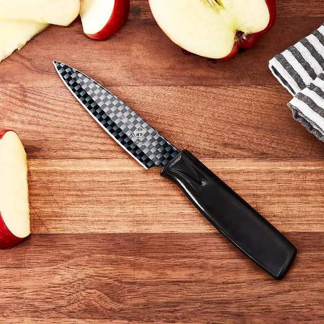 Alt view image 6 of 6 - Mercer Culinary Non-Stick Paring Knife with ABS Sheath, 4 Inch, Black, 1 Pack