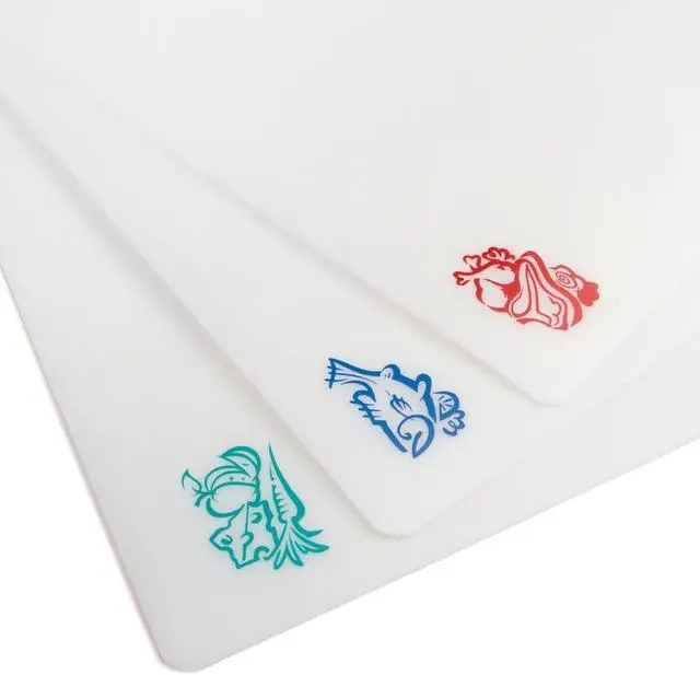 Alt view image 2 of 7 - Norpro Icon Cut N Slice Flexible Cutting Boards, 11.5in/29cm x 15in/38cm, White, Set of 3