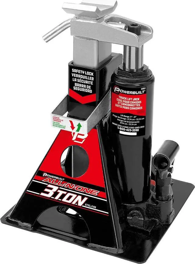 Main image of 3 Ton, Bottle Jack and Jack Stands in One, 6000 Pound All-in-One Car Lift, Heavy Duty Vehicle Unijack, 640912