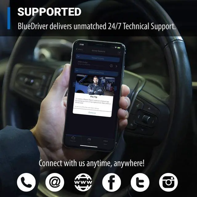 Alt view image 5 of 7 - BlueDriver Bluetooth Pro OBD2 Car Scan Tool and Code Reader - Check Engine Light Vehicle Scanner for iPhone & Android