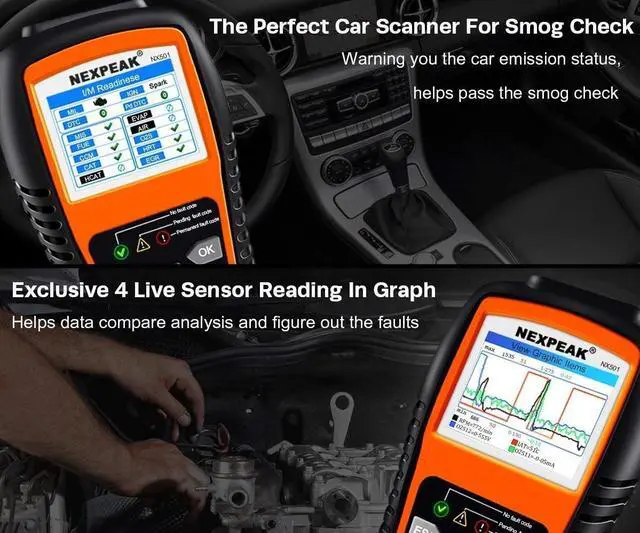 Alt view image 5 of 7 - OBD2 Scanner, NX501 Enhanced OBD II Auto Code Reader, Car Diagnostic Scan Tool Vehicle Check Engine Light Analyzer for All OBDII Vehicles After 1996