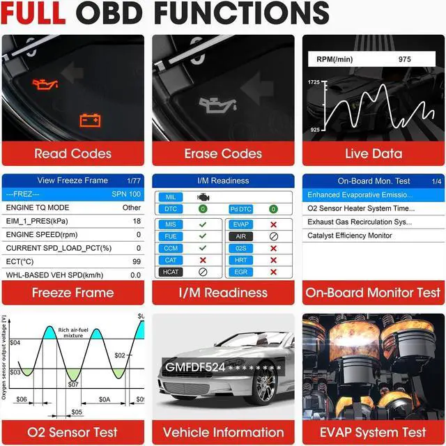 Alt view image 7 of 7 - Autel AL539B OBD2 Scanner, 3-in-1 Code Reader Battery Tester Avometer for 12 Volts Batteries, Full OBDII Diagnosis and Circuit Starting & Charging Systems Test, All Enhanced Ver. of AL519 AL539